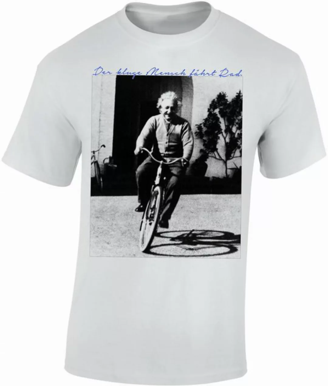 Baddery Print-Shirt Fahrrad T-Shirt : "Der kluge Mensch fährt Rad", hochwer günstig online kaufen