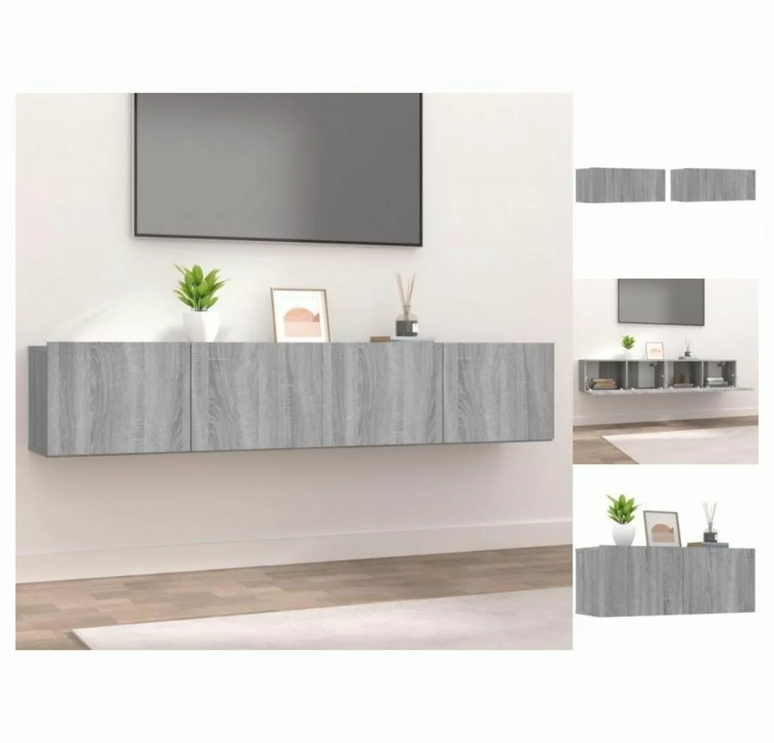 vidaXL TV-Schrank TV-Schränke 2 Stk Grau Sonoma 80x30x30 cm Spanplatte Wand günstig online kaufen