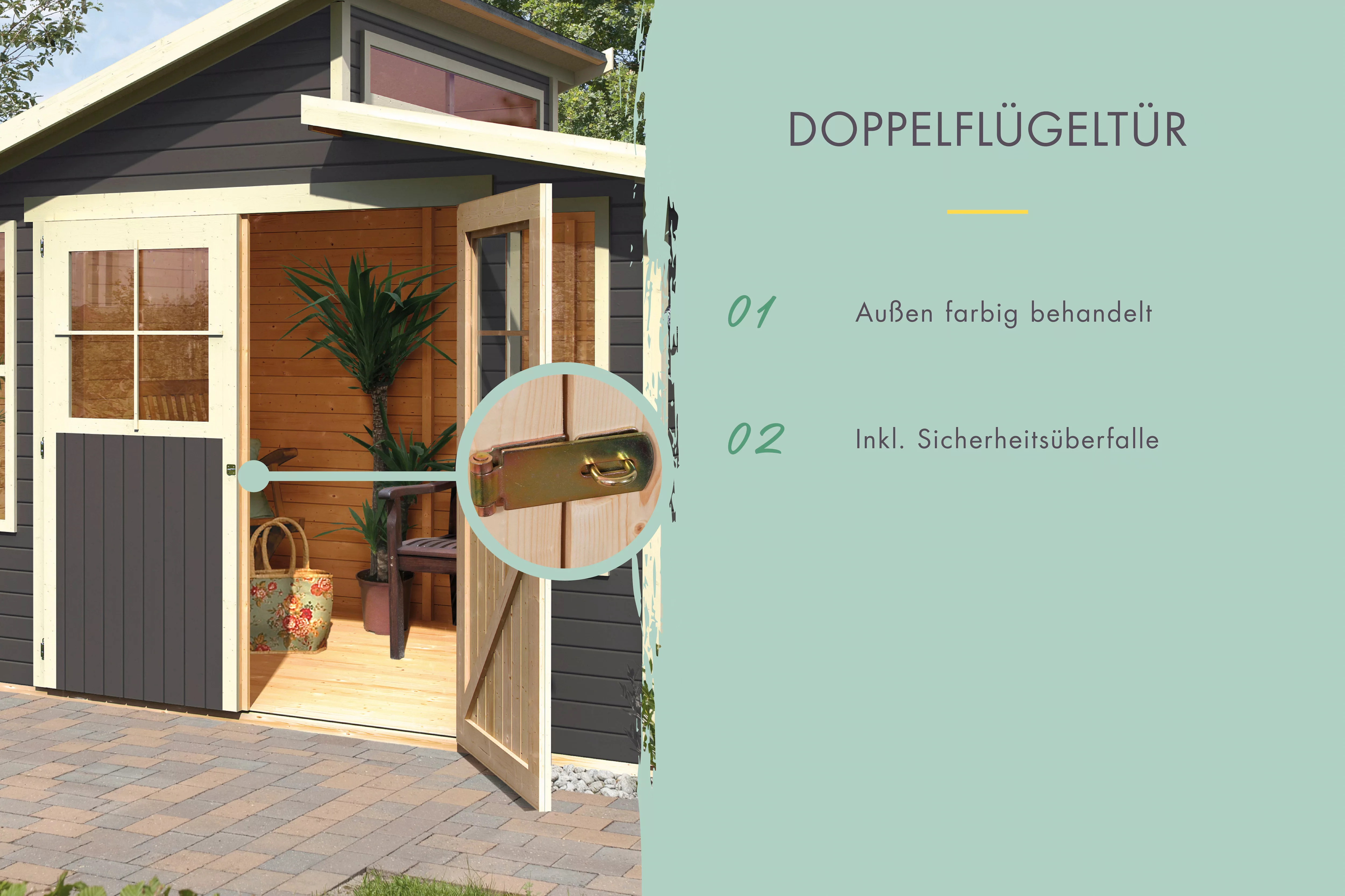 Karibu Gartenhaus ""Schiefenberg 7" terragrau", aus hochwertiger nordischer günstig online kaufen