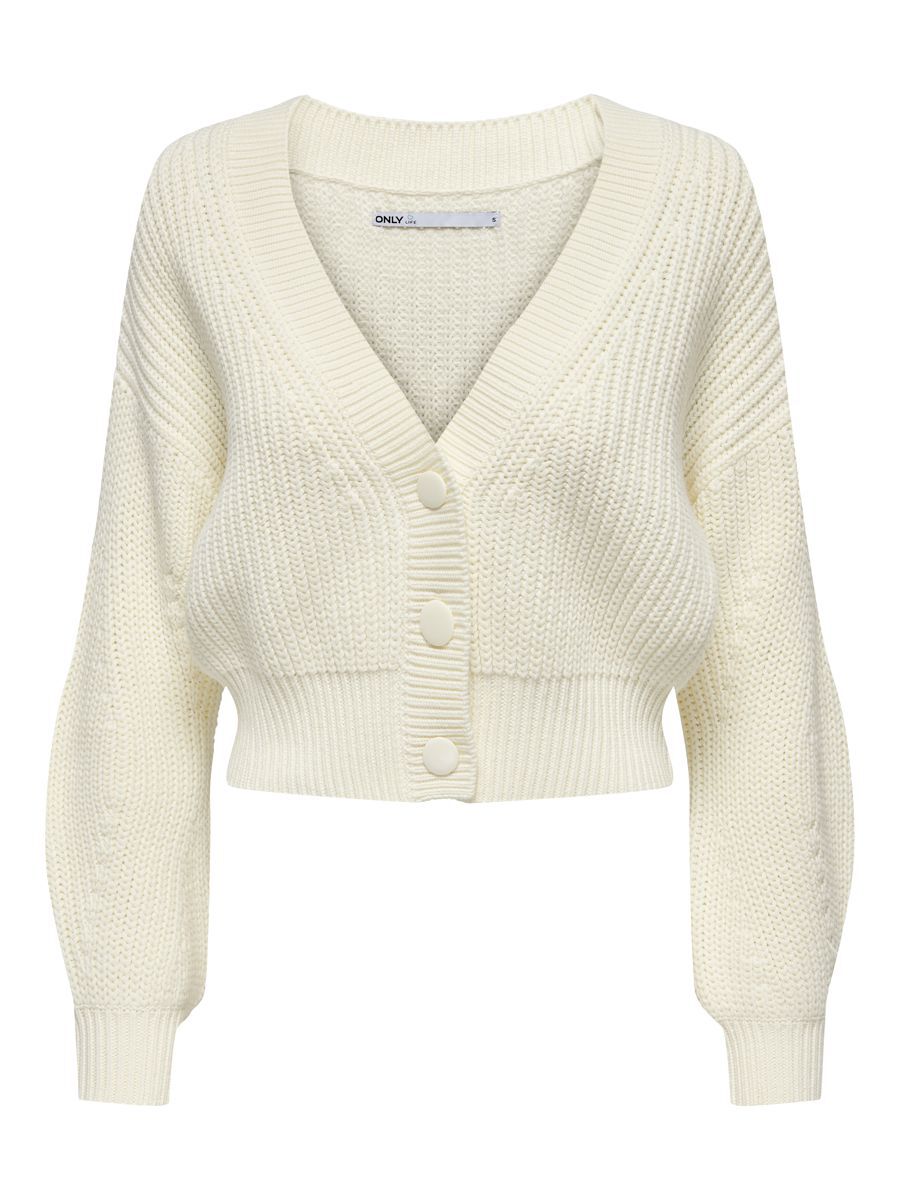 ONLY Geripptes Strickjacke Damen White günstig online kaufen