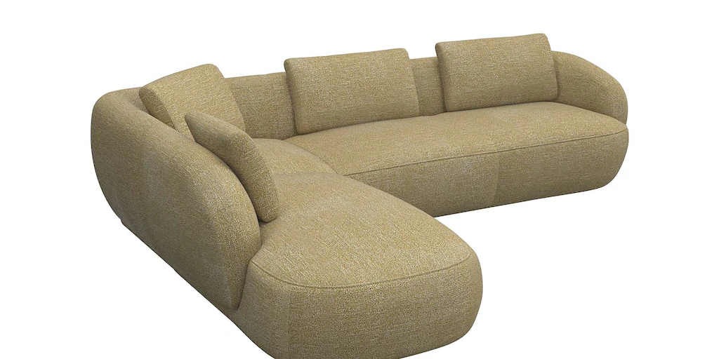 FLEXLUX Ecksofa "Torino, rund, L-Form, Sofa-Ecke mit Ottomane", Modernes, o günstig online kaufen