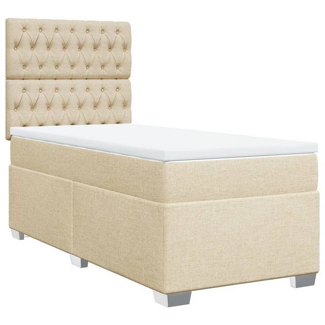 vidaXL Bett Boxspringbett mit Matratze Creme 80x200 cm Stoff günstig online kaufen