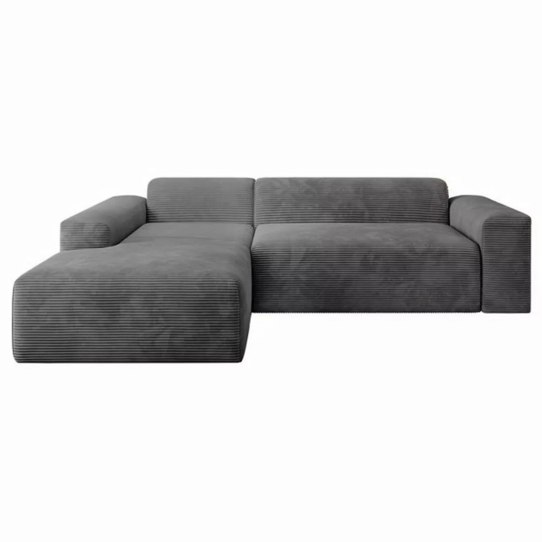 Juskys Ecksofa Vals, modern, L-Form, Stoff, bequem, samtig wie Cord, breite günstig online kaufen