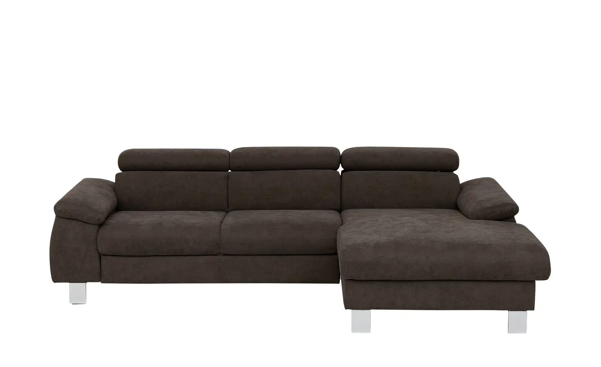 uno Ecksofa aus Velours Micky ¦ braun ¦ Maße (cm): B: 244 H: 72 T: 166 Pols günstig online kaufen