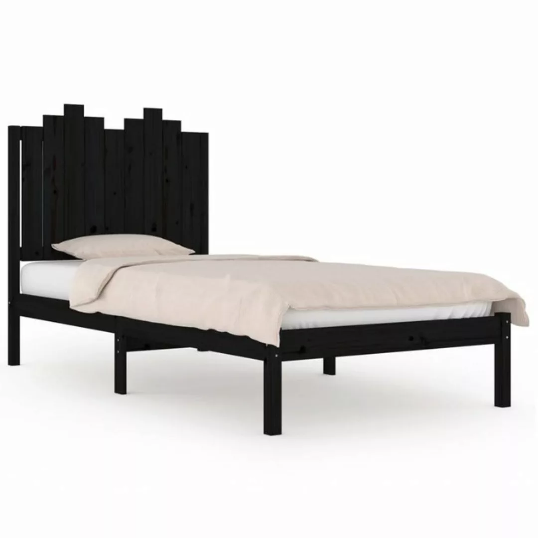furnicato Bett Massivholzbett Schwarz Kiefer 100x200 cm günstig online kaufen