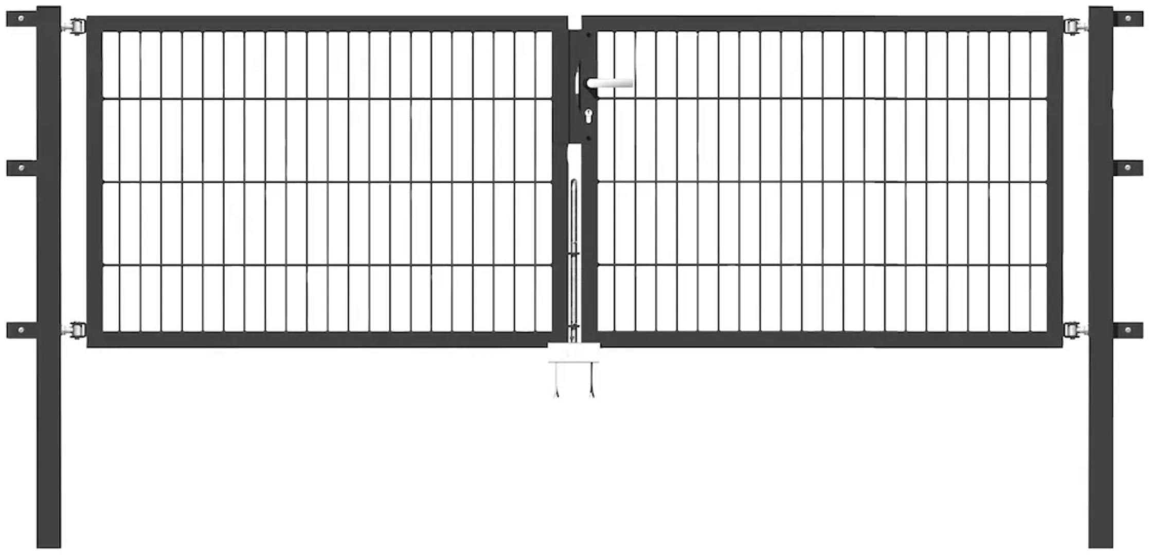 Metallzaun Doppeltor für Doppelstabmatte Grün z. Einbetonieren 120 cm x 400 günstig online kaufen