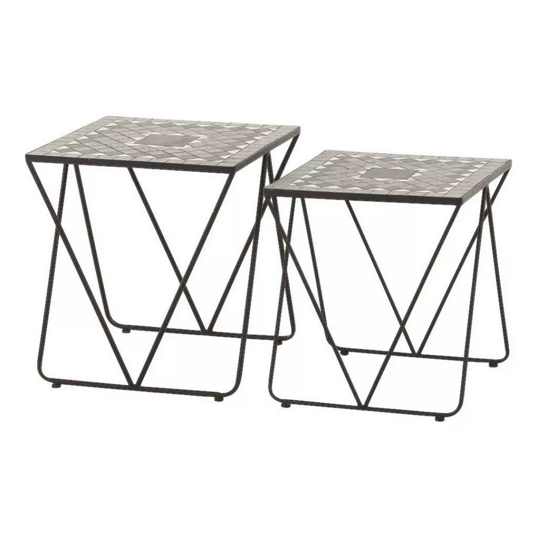 Siena Garden Beistelltisch-Set Como 2-tlg. 51 x 51 x 56 + 46 x 46 x 51 cm G günstig online kaufen