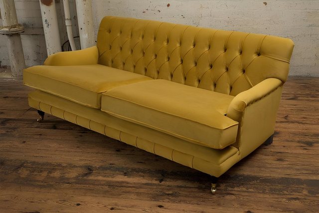 Xlmoebel Sofa Großes Designer-Sofa in Gelb mit Polsterung XXL für 3 Persone günstig online kaufen