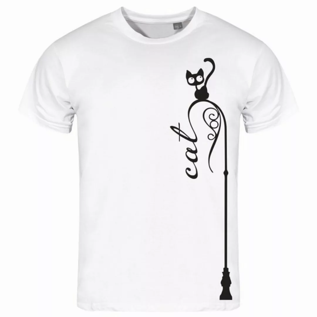 deinshirt Print-Shirt Herren T-Shirt Katze auf Laterne Funshirt mit Motiv günstig online kaufen