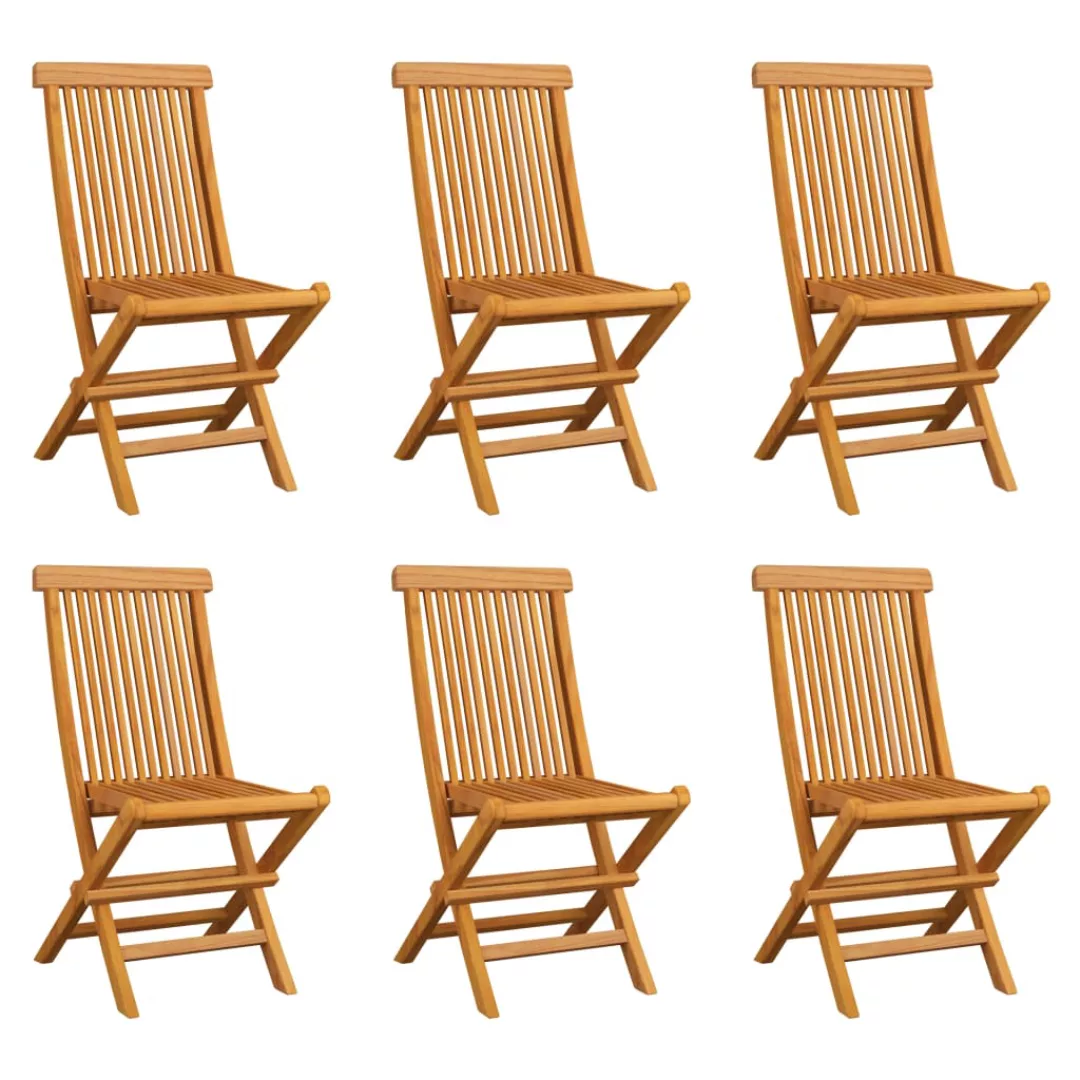 Klappbare Gartenstühle 6 Stk. Massivholz Teak günstig online kaufen