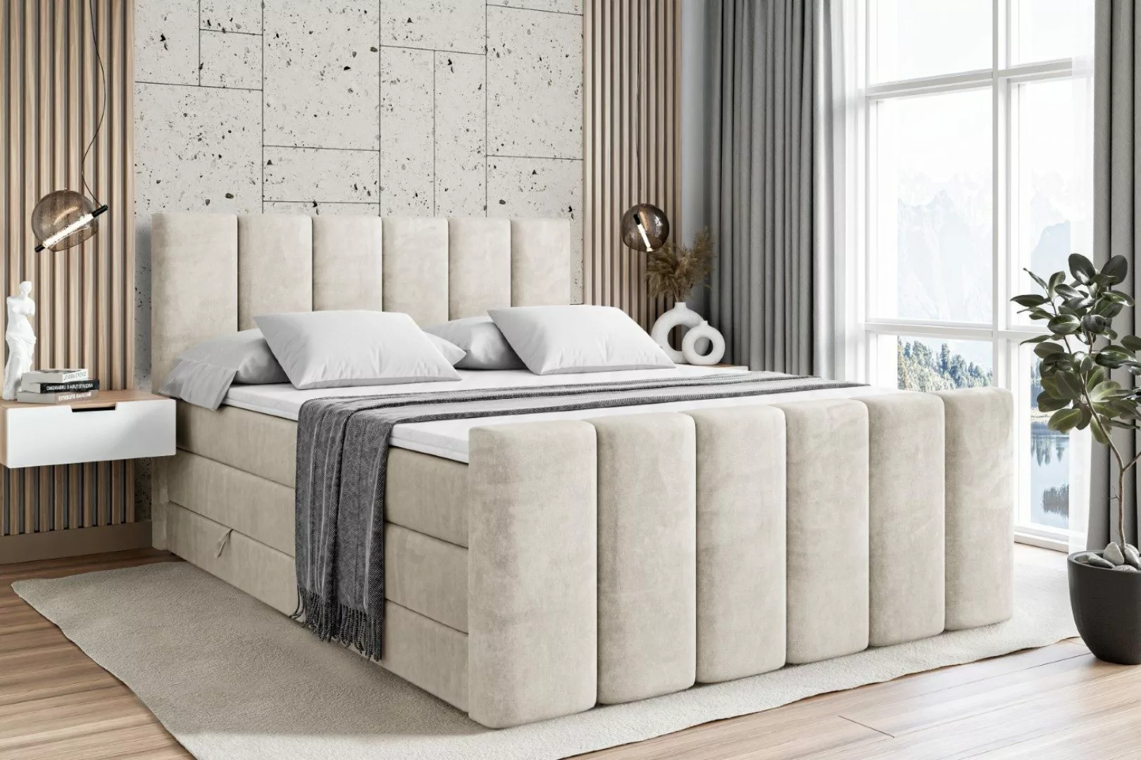 ALTDECOR Boxspringbett BOXI1-Z KING (Multipocket-Matratze H4, günstig online kaufen