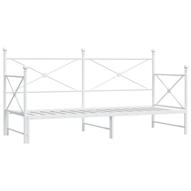 vidaXL Bett Tagesbett Ausziehbar ohne Matratze Weiß 75x190 cm Stahl günstig online kaufen