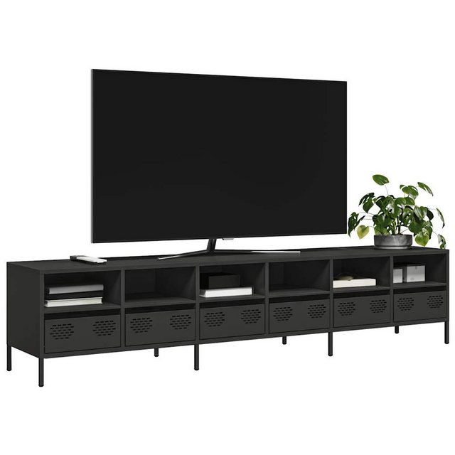 vidaXL TV-Schrank TV-Schrank Schwarz 202x39x43,5 cm Kaltgewalzter Stahl günstig online kaufen