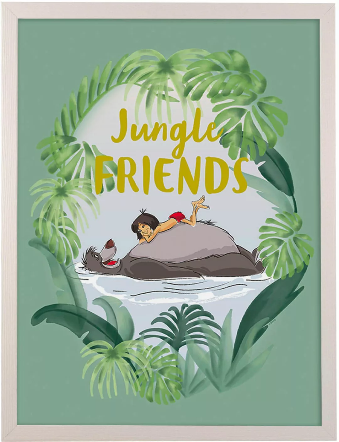 Komar Bild mit Rahmen "Bilderrahmen Holz White mit Wandbild "Jungle Book Fr günstig online kaufen