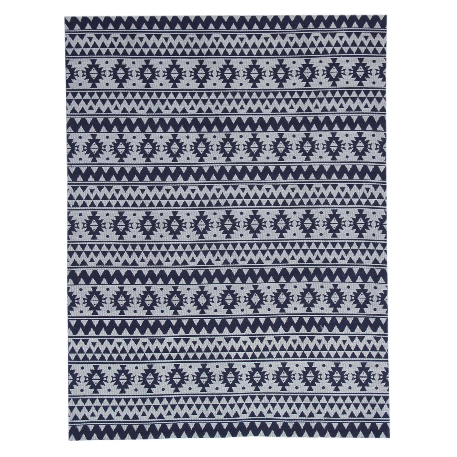 MeGusta Flachflor Teppich Vintage Blau Polyester 120x170 cm Luisa günstig online kaufen
