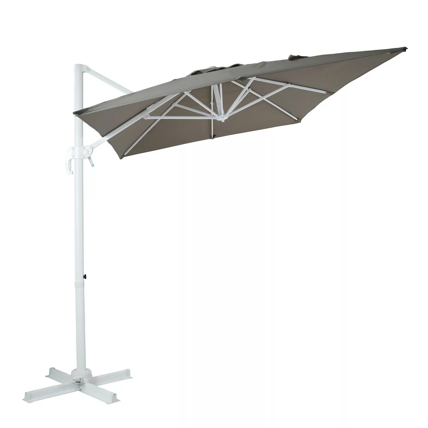 Axi Ampelschirm Coco 200 cm x 300 cm Weiß/Taupe günstig online kaufen