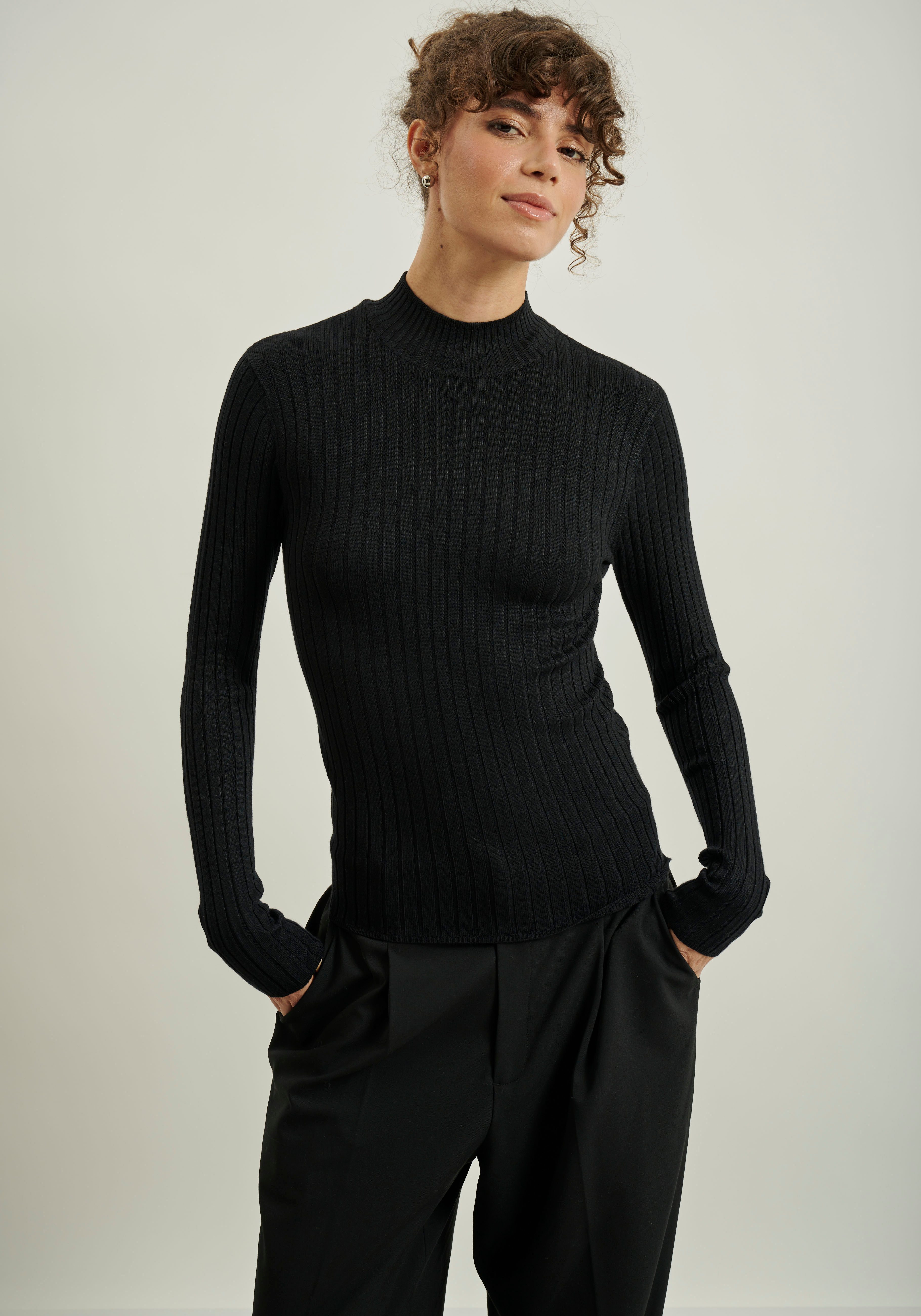 HaILY’S Stehkragenpullover "LS V CK Kl44ea" günstig online kaufen