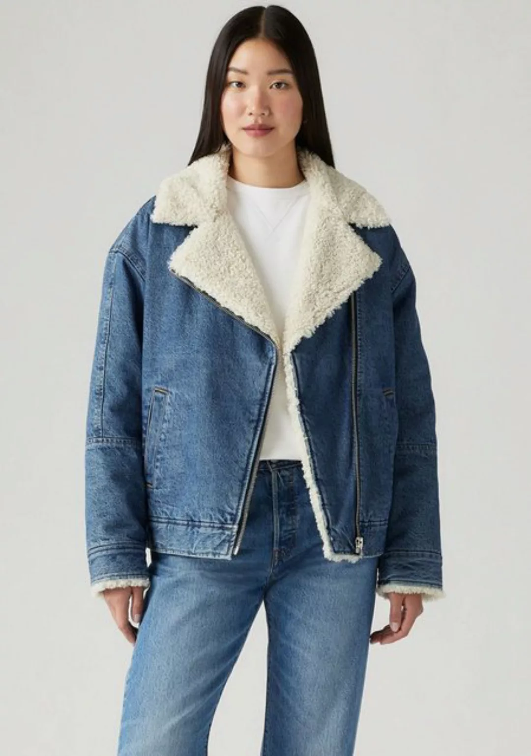 Levis Jeansjacke "SHERPA FLIGHT JACKET", ohne Kapuze, mit Sherpa-Futter günstig online kaufen