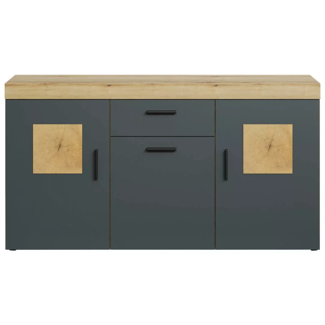 Sideboard Tyler Eiche Evoke Coast Nachbildung anthrazit B/H/T: ca. 159x86x4 günstig online kaufen