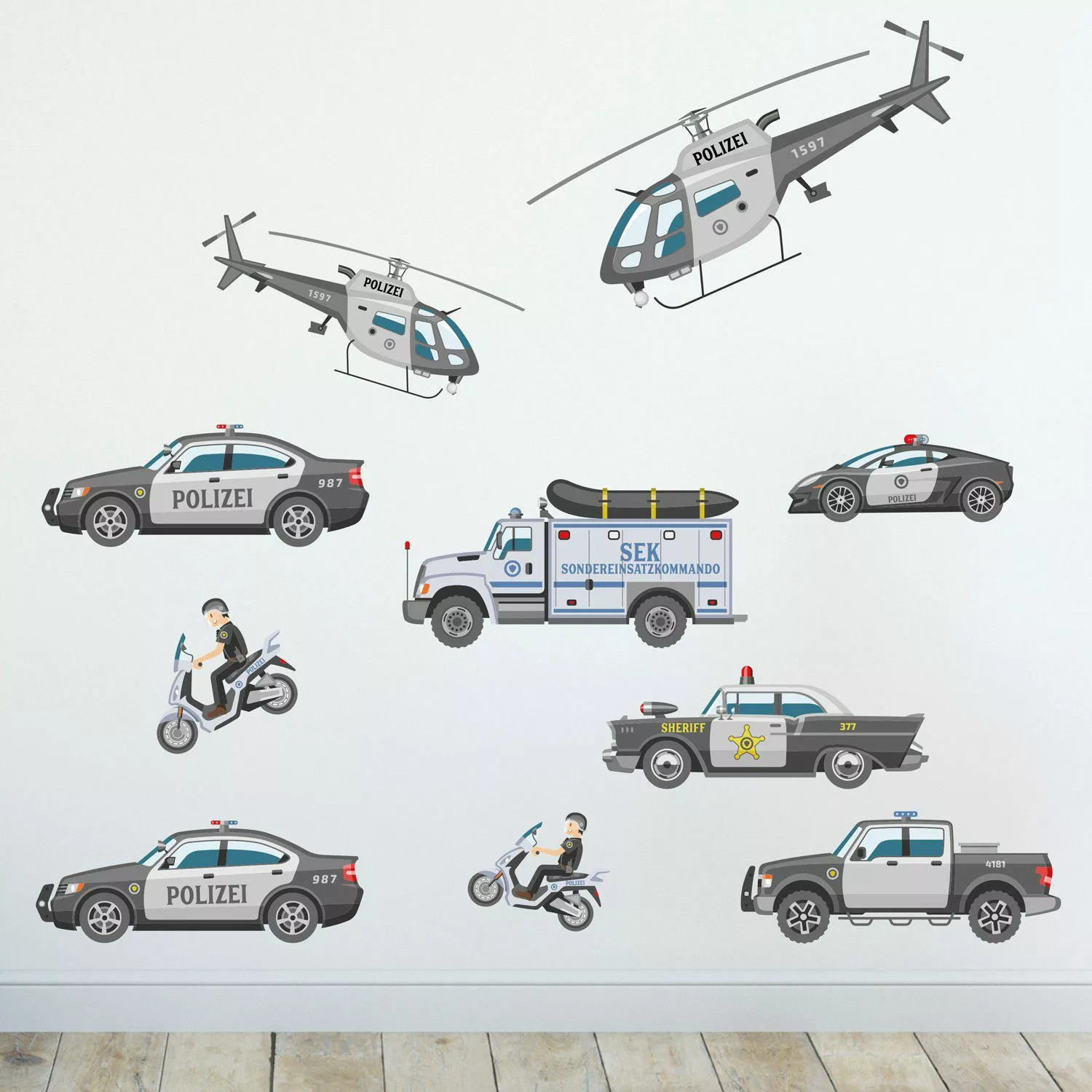 Sunnywall Wandtattoo Polizei Wandsticker Wandtattoo A4 günstig online kaufen