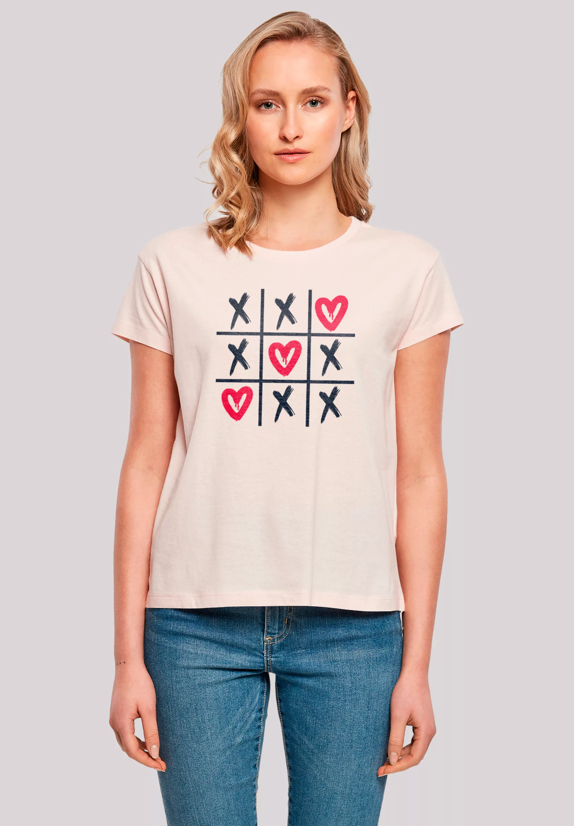 F4NT4STIC T-Shirt "Valentinstag Herz Tic Tac Toe", Premium Qualität günstig online kaufen