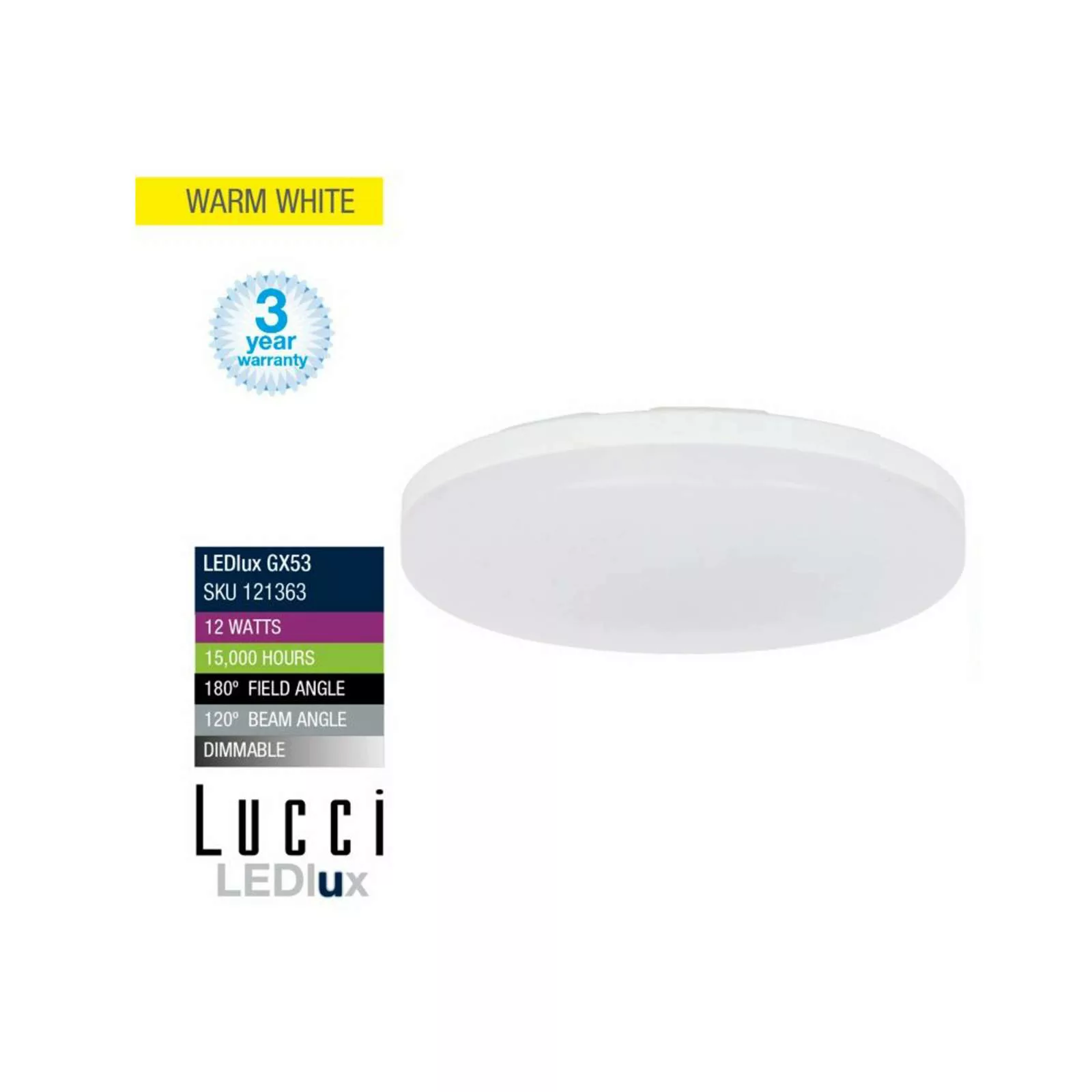 Beacon LED-Leuchtmittel GX53 12W Ø 12,8 cm 3.000K 3-step-dim günstig online kaufen