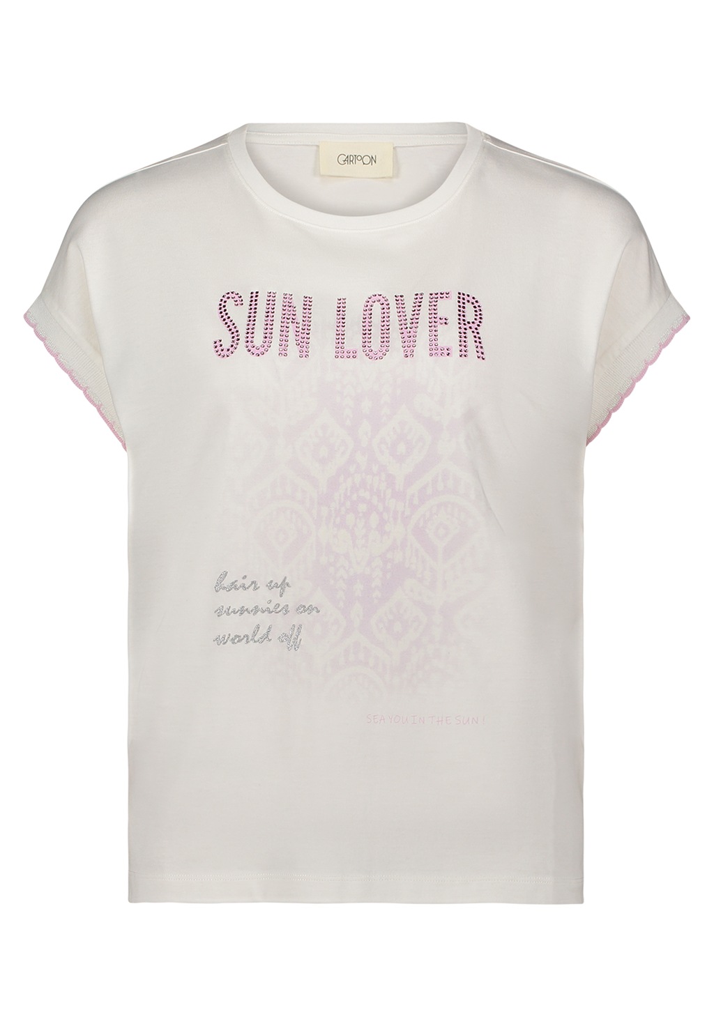 Cartoon Kurzarmshirt "Cartoon Damen Printshirt mit Rundhalsausschnitt", (1 günstig online kaufen