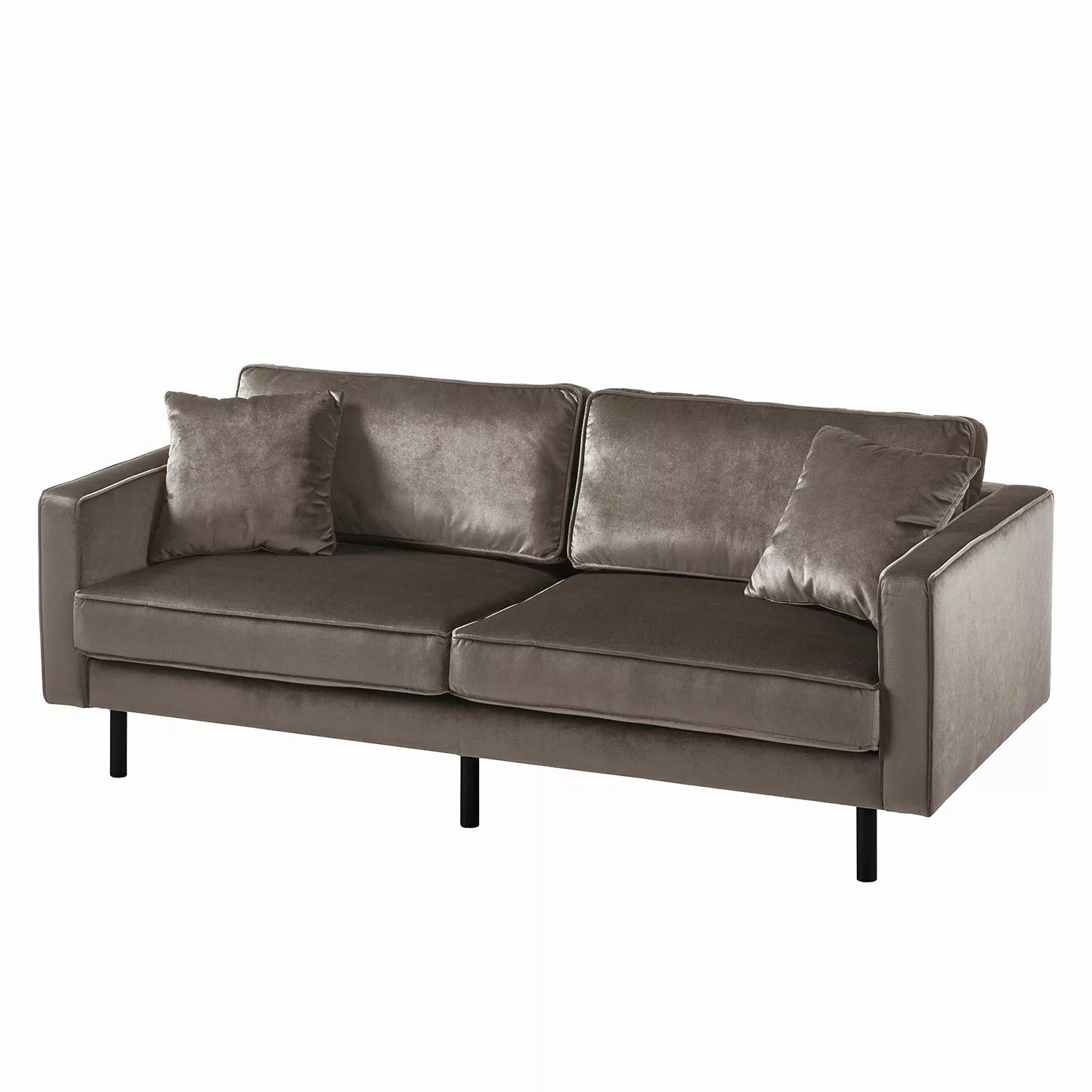 home24 Eva Padberg Collection Sofa Edina 3-Sitzer Muskat Samt 207x81x96 cm günstig online kaufen