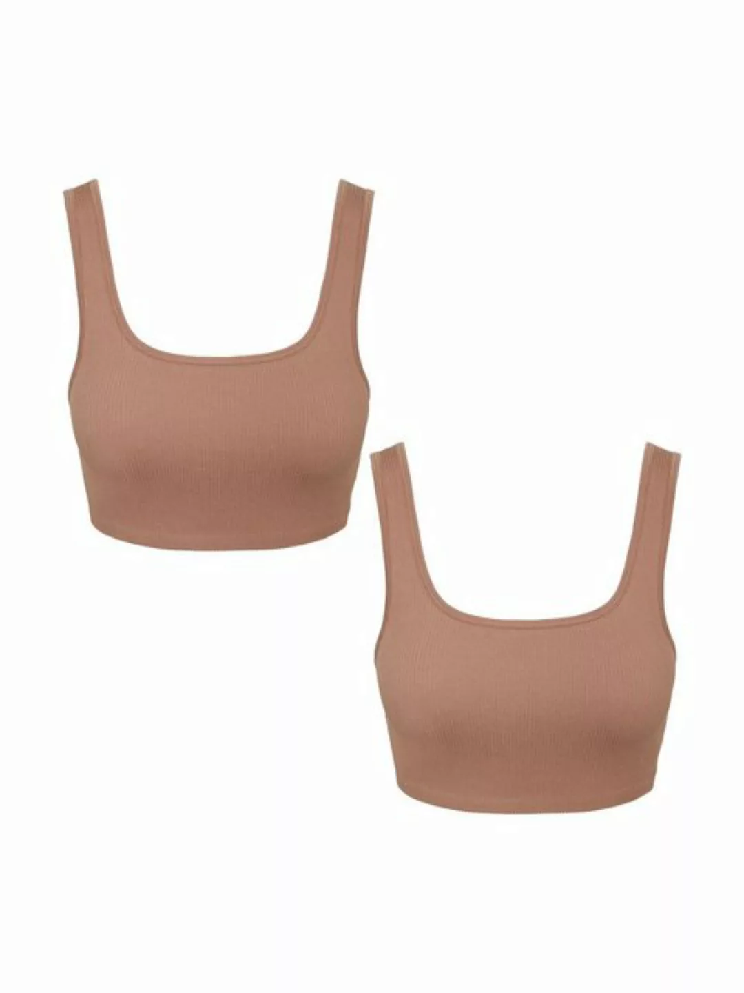 Vero Moda Shirttop Crop Top 2-er Stück Pack Ripp Bralette Bustier Set VMEVE günstig online kaufen