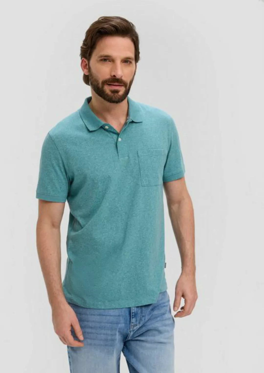 s.Oliver Kurzarmshirt Polo-Shirt in melierter Optik günstig online kaufen