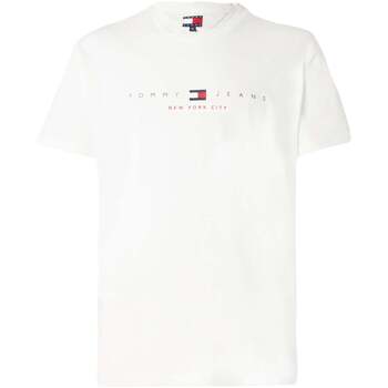 Tommy Jeans  T-Shirt Flag Linear T-Shirt Ecru günstig online kaufen