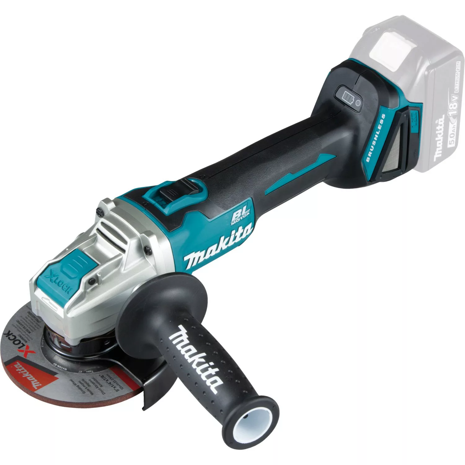 Makita Akku-Winkelschleifer DGA521ZX1 mit Schiebeschalter 18 V Solo günstig online kaufen