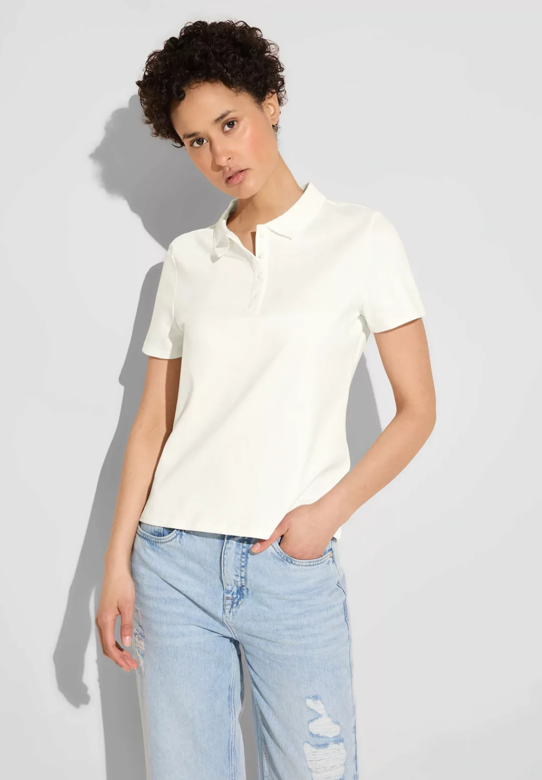 STREET ONE Poloshirt, aus Baumwolle mit Stretchante günstig online kaufen