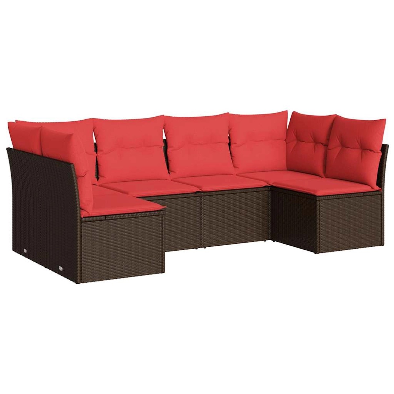 vidaXL 6-Tlg Garten-Sofagarnitur mit Kissen Braun Poly Rattan 3217394 günstig online kaufen