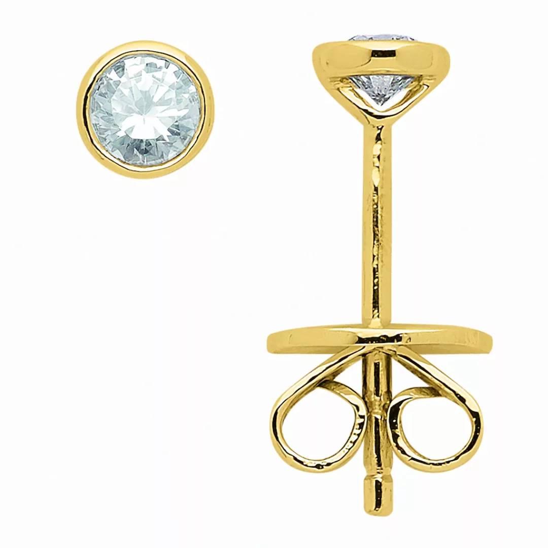 Adelia´s Paar Ohrhänger "585 Gold Ohrringe Ohrstecker Ø 3,8 mm", mit Diaman günstig online kaufen