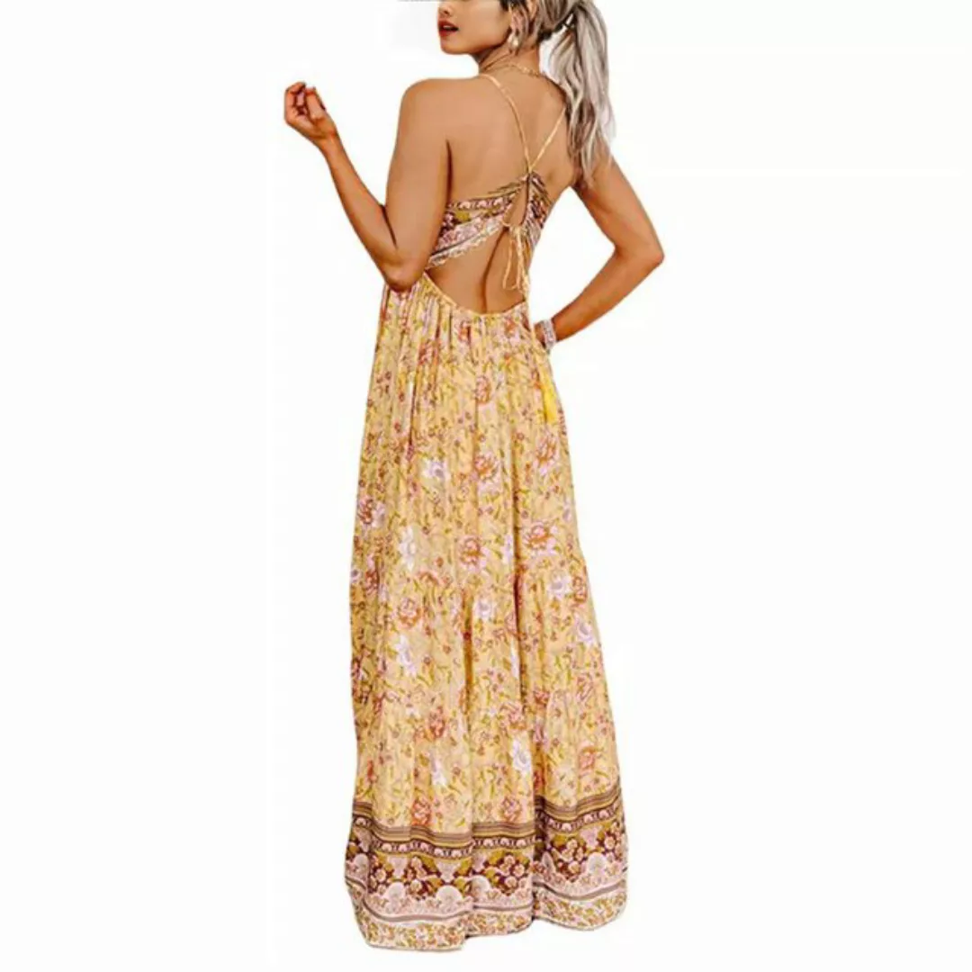 AFAZ New Trading UG Sommerkleid Sommerkleid Boho Lang Kleider V Ausschnitt günstig online kaufen