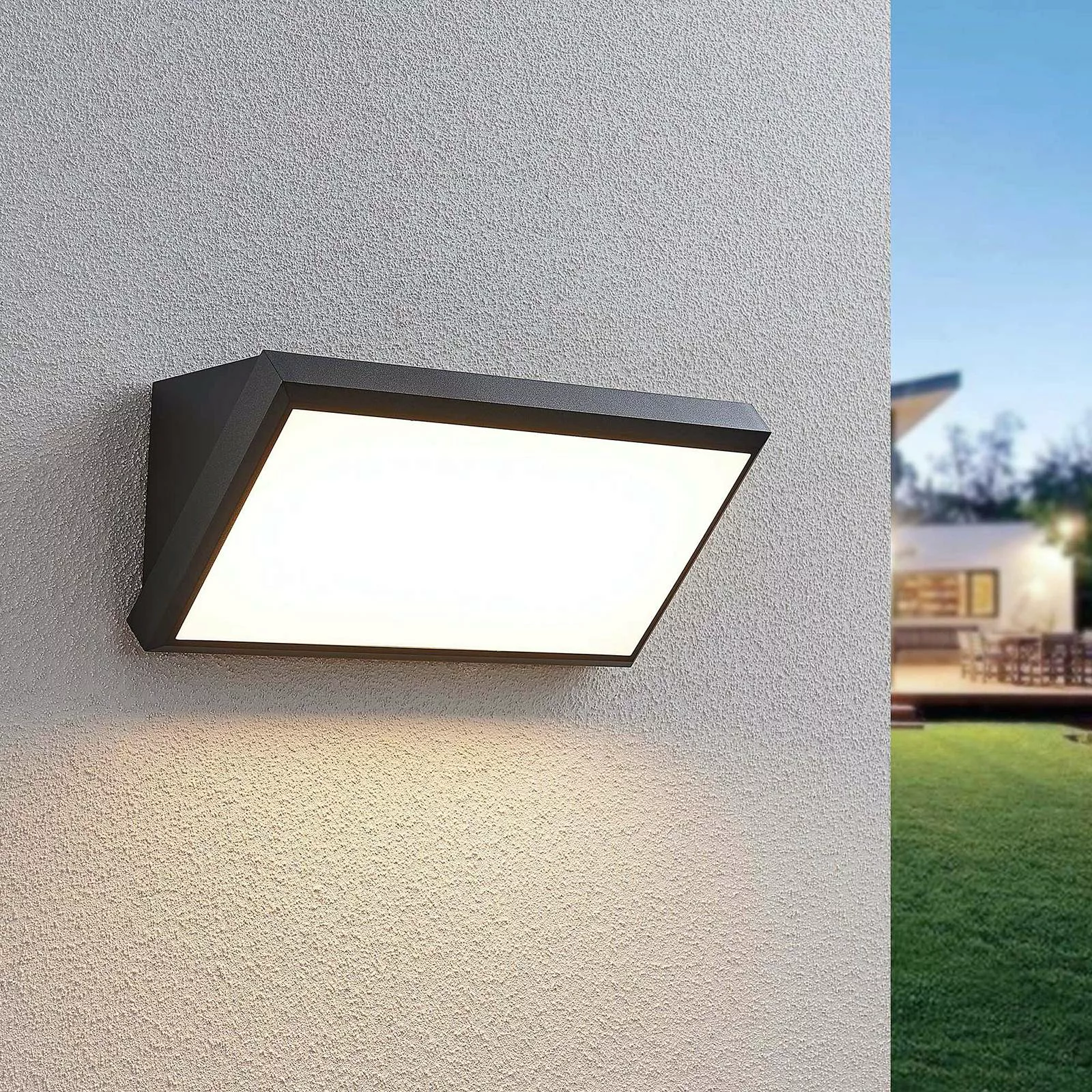 Lindby LED-Außenwandleuchte Abby, IP65, dunkelgrau günstig online kaufen