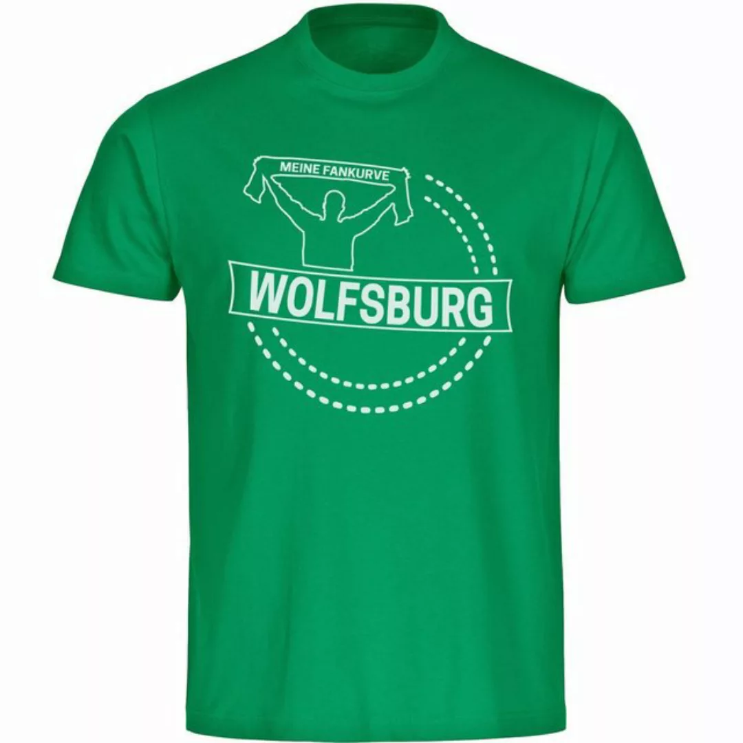 multifanshop T-Shirt Herren Wolfsburg - Meine Fankurve - Männer günstig online kaufen