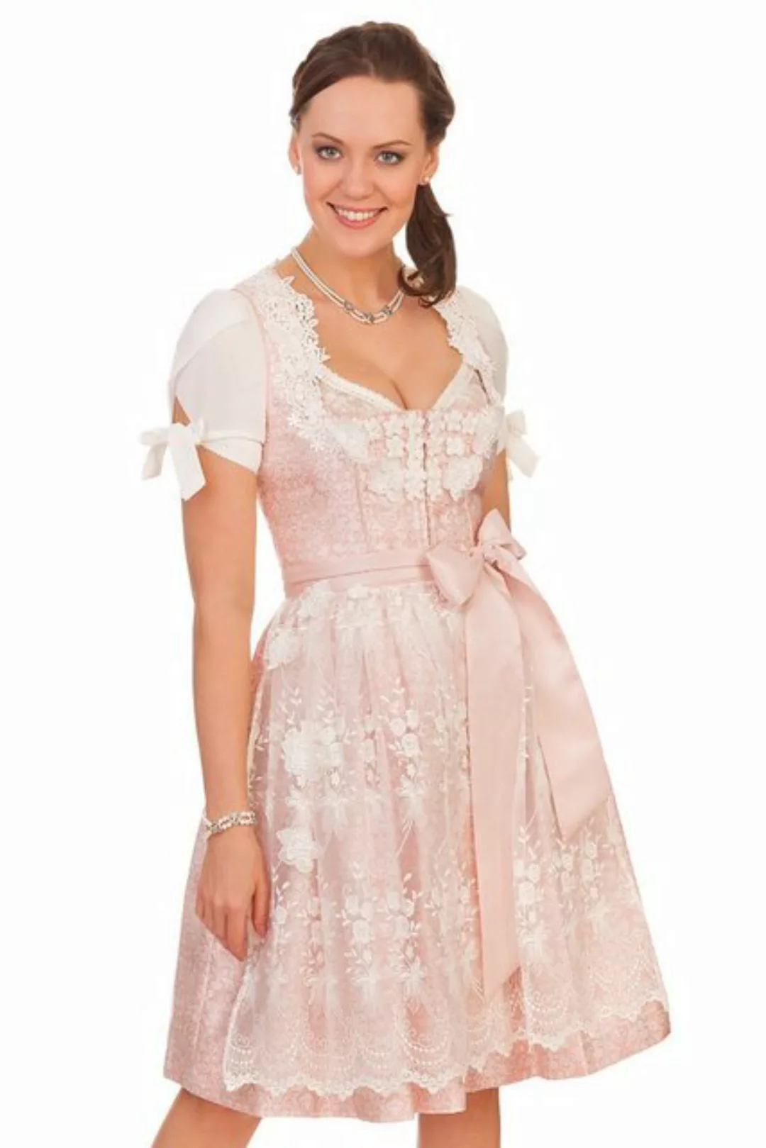 Krüger Madl Dirndl Midi Dirndl 2tlg. - CARO - rosa günstig online kaufen