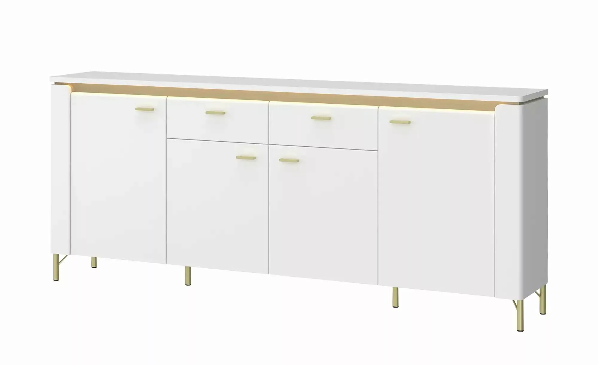 Sideboard mit Softclose Losini ¦ weiß ¦ Maße (cm): B: 200,3 H: 87,3 T: 40.0 günstig online kaufen