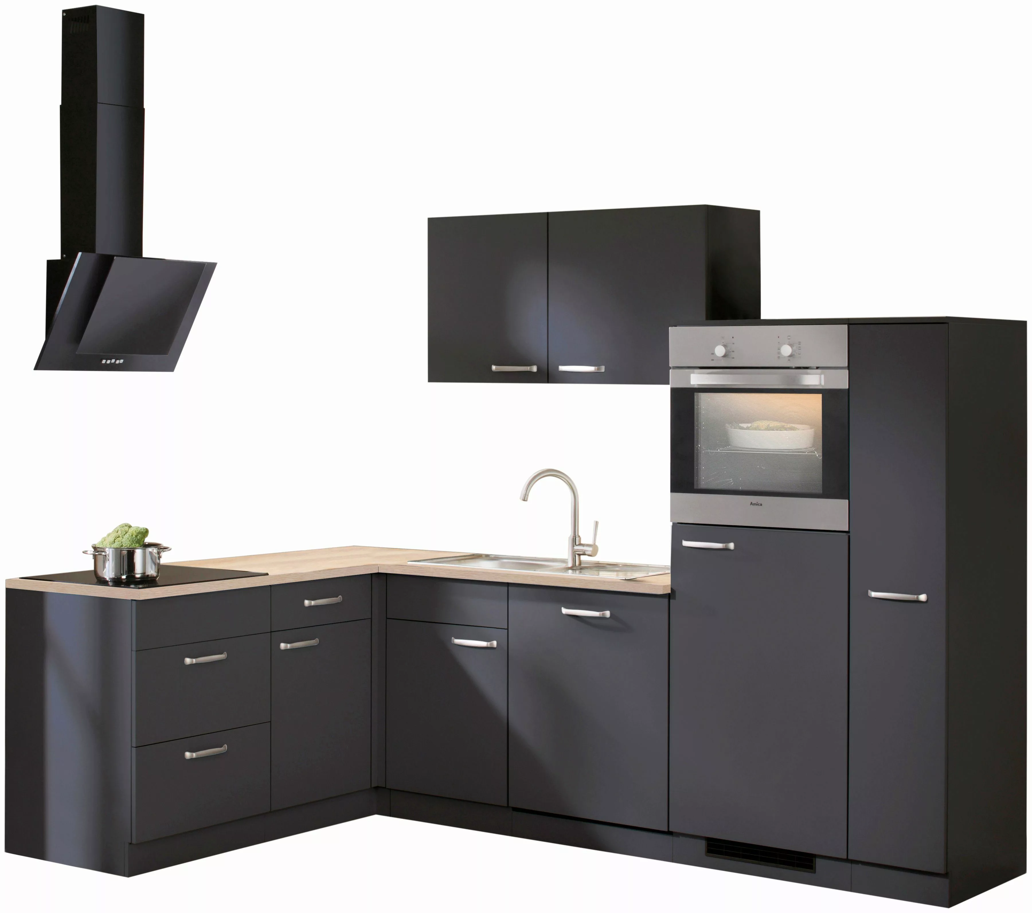 wiho Küchen Winkelküche "Michigan", mit E-Geräten, 260 x 170 cm günstig online kaufen
