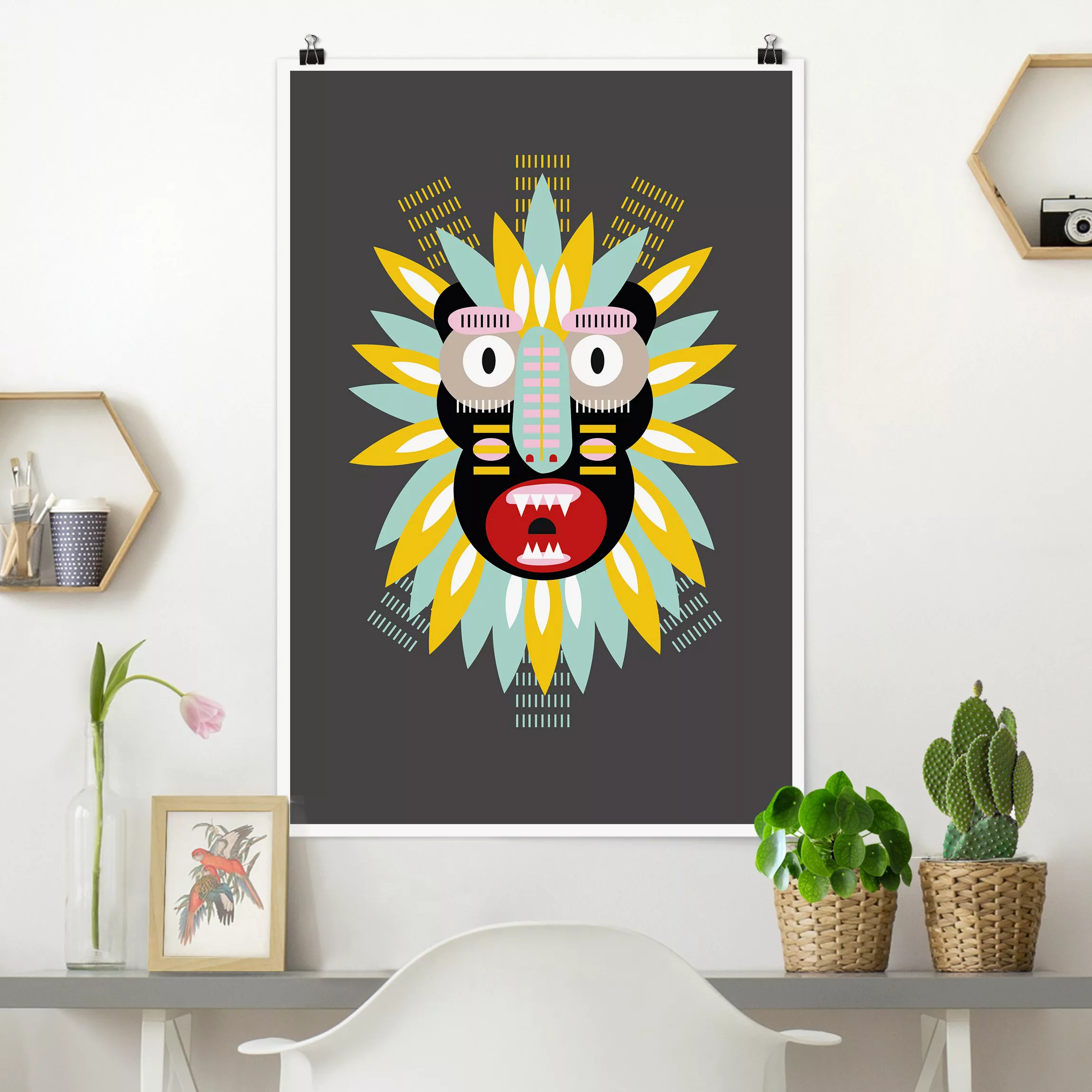 Poster Collage Ethno Maske - King Kong günstig online kaufen