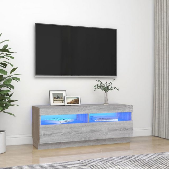 vidaXL TV-Schrank TV-Schrank mit LED-Leuchten Grau Sonoma 100x35x40 cm TV-L günstig online kaufen
