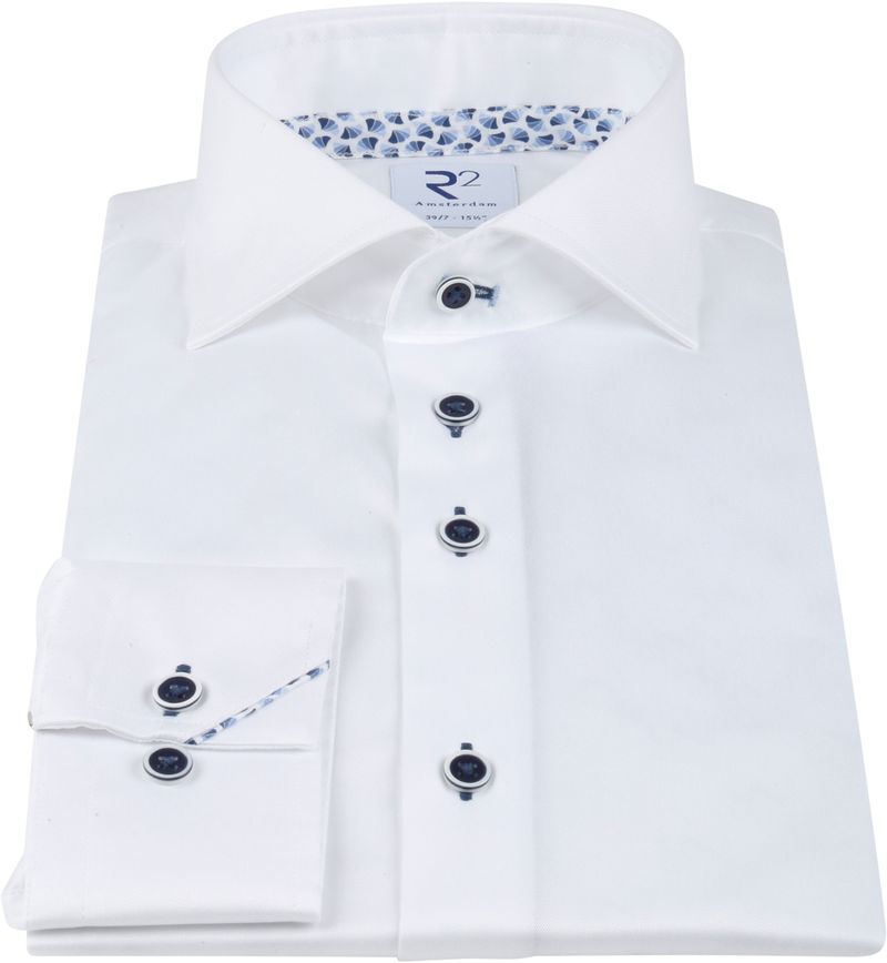 R2 Hemd Extra Long Sleeves Weiß - Größe 43 günstig online kaufen