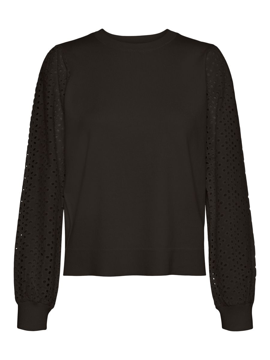 VERO MODA Rundhals- Bluse Damen Schwarz günstig online kaufen