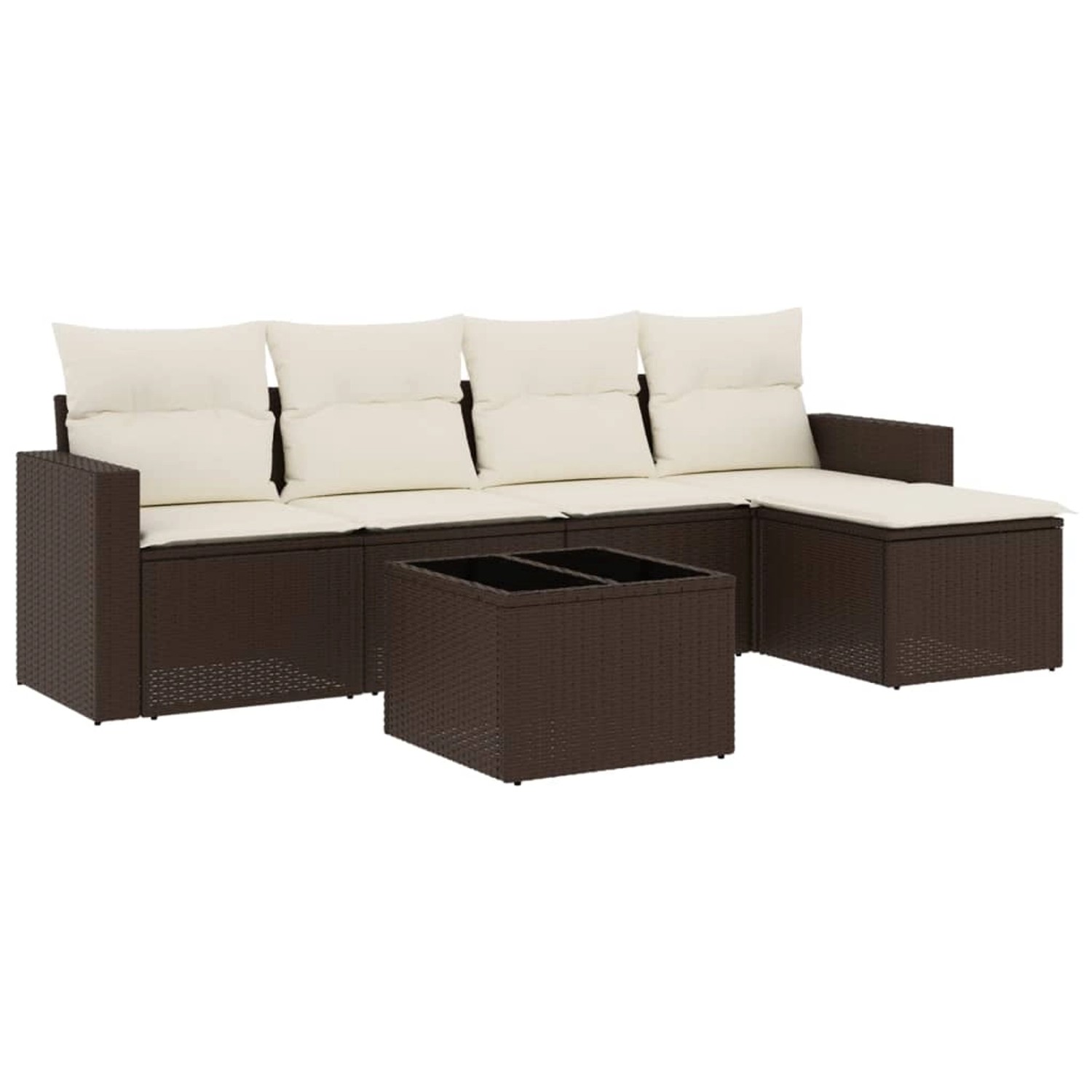 vidaXL 6-Tlg Garten-Sofagarnitur mit Kissen Braun Poly Rattan 3218893 günstig online kaufen