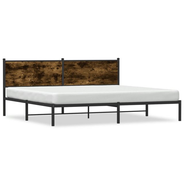 vidaXL Bett Metallbett ohne Matratze Räuchereiche 193x203 cm günstig online kaufen