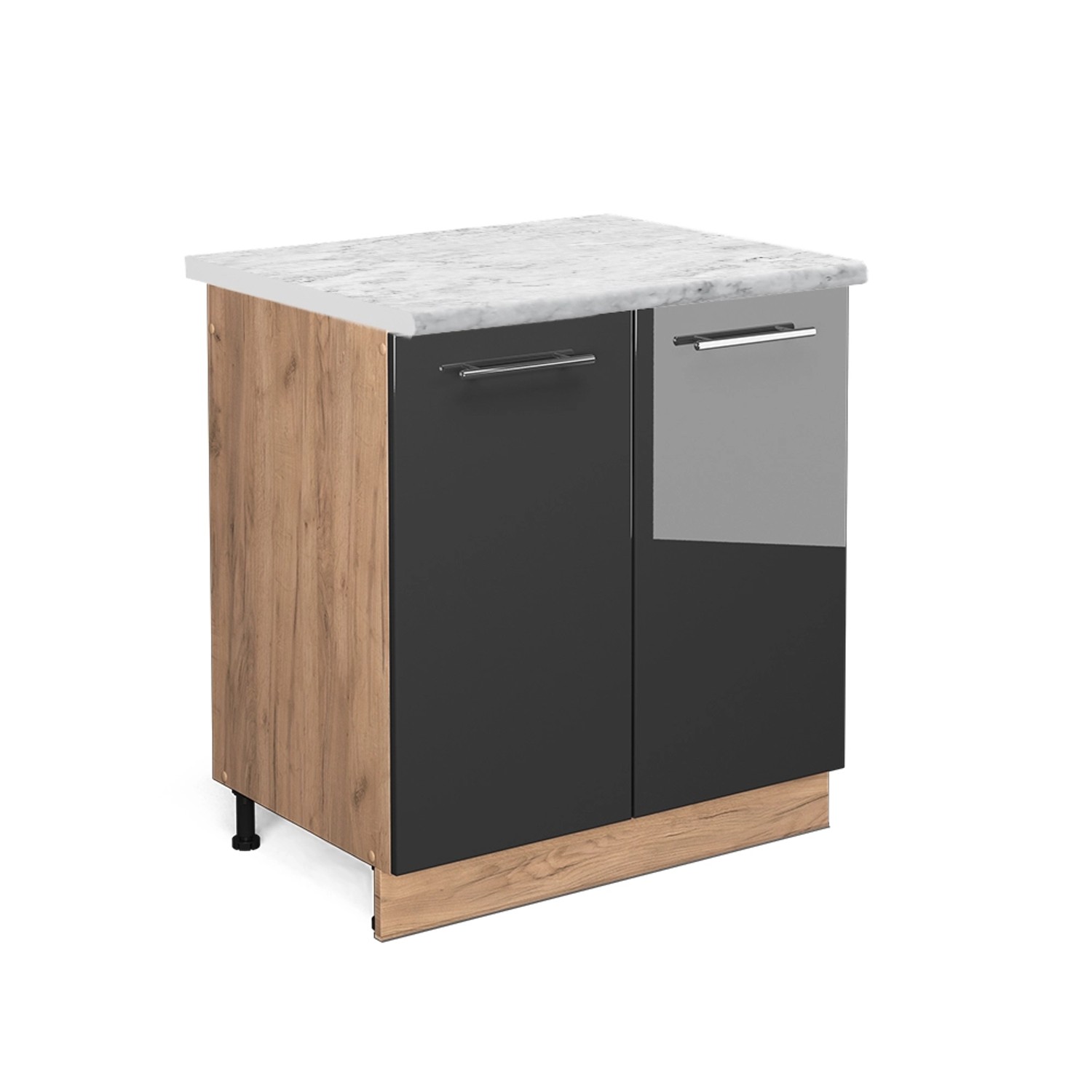 Vicco Spülenunterschrank Fame-Line, Anthrazit Hochglanz/Goldkraft Eiche, günstig online kaufen