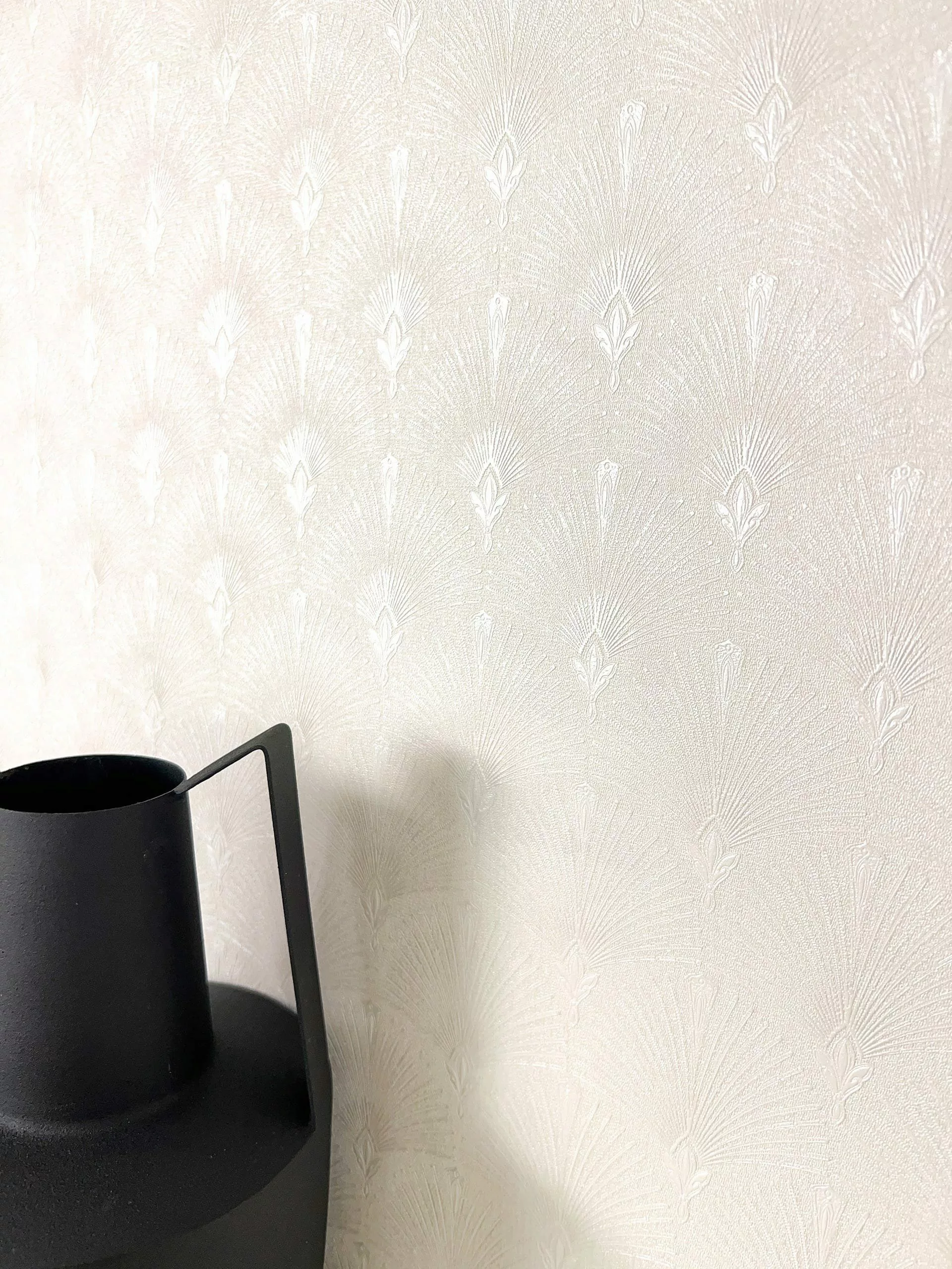 Newroom Vliestapete, Weiß Tapete Modern Fächer günstig online kaufen
