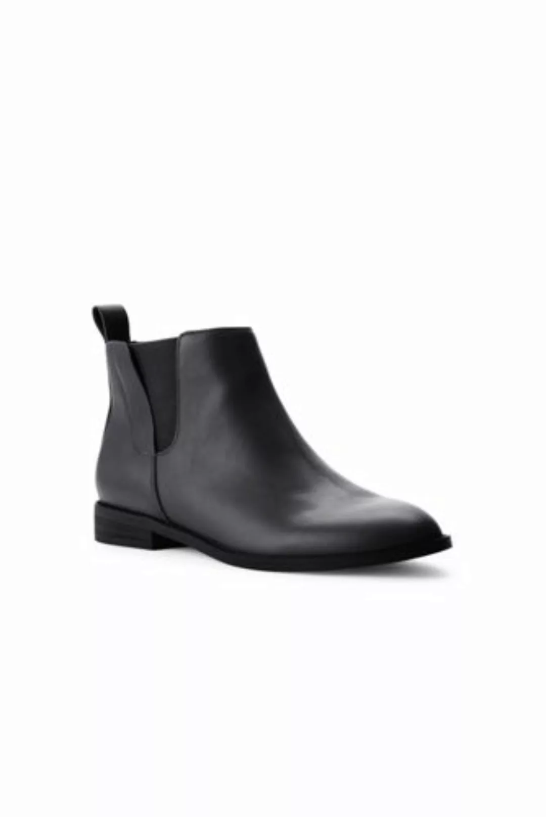Chelsea-Boots aus Leder, Damen, Größe: 36 Normal, Schwarz, by Lands' End, S günstig online kaufen